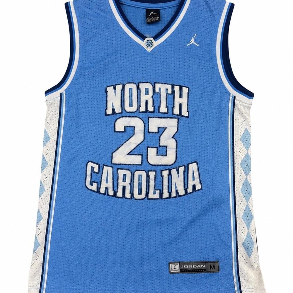 Jordan UNC North Carolina Argyle 23 Basketball Jersey Carolina Blue Size M
